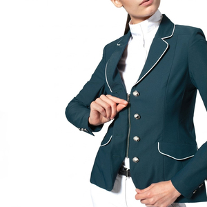 Chaqueta de equitación de alta calidad con ajuste regulable para mujer, ideal para montar al aire libre, doma clásica y espectáculos ecuestres, con cuello alto. - Product Image 1