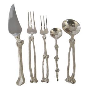 Juego de Cubiertos Creativo con Diseño de Huesos, Cubertería Plateada de Primera Calidad, Juego de Cubiertos de Acero Inoxidable Pulido a Espejo para Regalo - Product Image 1