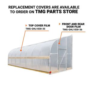 10FT X 30FT Stable Lean <b>Greenhouse</b> for Grow Tent 6.0 0.5FT Sidewall Made 6 Mil Clear EVA <b>Plastic</b> Film Cold Frame Hand Crank Roll - Product Image 4