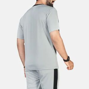 Ensemble de survêtement pour homme OEM USA, t-shirt et pantalon d'été, logo personnalisé, vêtements de sport respirants, tenue de fitness, course à pied, sportswear confortable. - Product Image 6