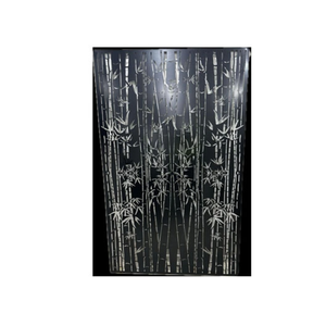 Panel Decorativo de Acero para Jardín, con Diseño de Helechos y Pétalos, Cortado con Láser, para Privacidad - Product Image 1