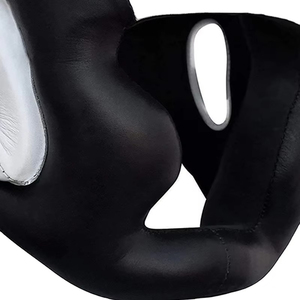 New Arrival Unisex Customized Leather PU MMA Kick Boxing Head Guard Wholesale Custom Portable Boxing Helmets Durable - Product Image 4