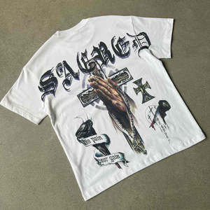 T-shirts pour hommes, fabrication sur mesure, impression personnalisée, 350 g/m², 100 % polyester, chemises décontractées, manches courtes, col montant, sergé, ODM - Product Image 2