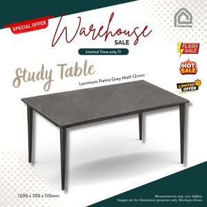 [Venta de Almacén] Mesa de Estudio/Comedor Laminam Pietra Gris Mate |   Escritorio de Piedra Sinterizada de 12 mm |   Mesa de Trabajo Moderna de Piedra - Product Image 1