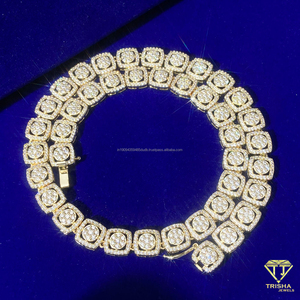 Collier tennis carré doré avec pierres micro-pavées pour bijoux hip-hop urbains - Product Image 3