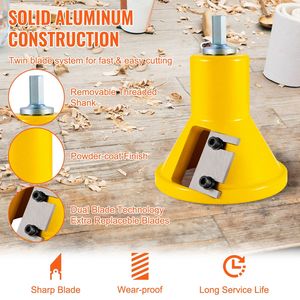 Fresa per tenoni in alluminio e acciaio di alta qualità, diametro 1,5 pollici / 38 mm, con doppia lama dritta e vite a bottone per macchine per la produzione di mobili - Product Image 3