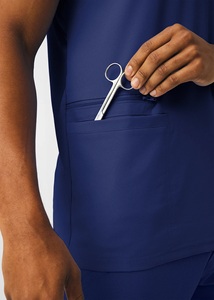 Men's V Neck Woven Medical <b>Scrub</b> Set Hospital Uniform Eco-Friendly 4 Way Stretch Breathable Washable Wrinkle Resistant Nursing - Product Image 4