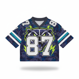 Maillot de football court et ample personnalisé unisexe pour la maison, en maille respirante, avec impression par sublimation, col en V, pour le rugby - Product Image 6