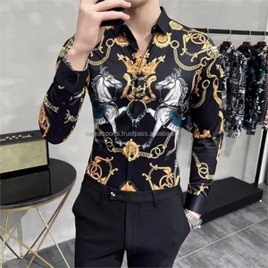 Camisa informal para hombre de algodón de manga larga con botones y cuello camisa de vestir formal para camisas de hombre - Product Image 6