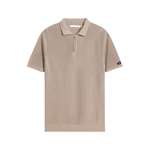 Camiseta de punto transpirable de algodón 100% de corte regular para hombre, de manga corta, cuello liso, estilo urbano - Product Image 1