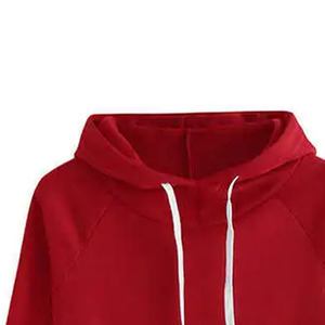 Conjunto Deportivo Rojo con Capucha para Mujer, Manga Larga, Color Sólido, Pantalones Casuales con Cordón y Bolsillos Laterales, Transpirable - Product Image 2
