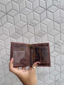New Genuine Leather Premium <b>RFID</b> <b>Blocking</b> Large Capacity Full Grain Slim Purse Card <b>Wallet</b> Short <b>Wallet</b> Handmade Brown Daily Use - Product Image 4