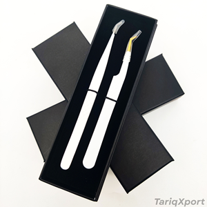 Pinces à épiler pour extensions de cils en acier inoxydable de haute qualité, antistatiques, durables, 90 degrés, 12 cm/14 cm, pinces de précision fines - Product Image 3