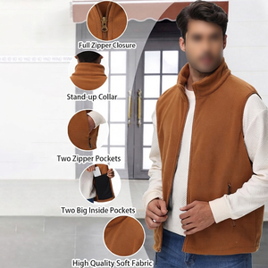 Chaleco de Forro Polar Casual de Primera Calidad para Hombre, Ropa Cómoda para Exteriores, Práctico, con Múltiples Bolsillos, Tacto Suave, Precio Bajo - Product Image 5