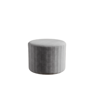 Pouf de salon rond haut de gamme personnalisé, tabouret rembourré et capitonné, meuble moderne, ottoman en tissu - Product Image 4