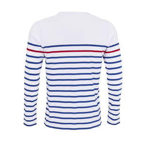เสื้อยืดแขนยาวผ้าคอตตอนสีพื้นสำหรับผู้ชายเสื้อยืดแขนยาวแบบถักไม่ระคายเคืองต่อผิวเสื้อระบายอากาศบริการ OEM สำหรับผู้ชาย100% - Product Image 3