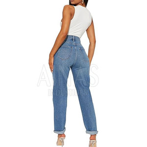 Jeans Modernos para Mamá, 100% Algodón, Cintura Alta, Diseño a la Altura del Tobillo, Estilo Casual, Moda Urbana, Looks de Fin de Semana - Product Image 4