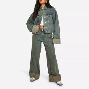 กางเกงยีนส์ผ้ายืดสำหรับผู้หญิงขายส่ง กางเกงยีนส์ทรงสกินนี่ กางเกงยีนส์สำเร็จรูป กางเกงยีนส์ฟอกสีสำหรับผู้ใหญ่ - Product Image 2