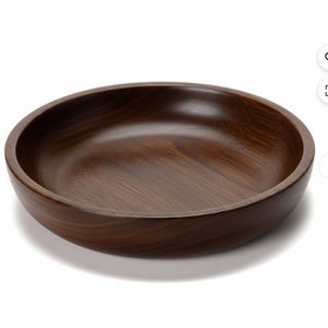 Bol à salade en bois fait main au design moderne, écologique, forme personnalisée, vaisselle, assiette à fruits et collations, ustensiles de cuisine - Product Image 3