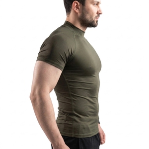 OEM ODM <b>Men's</b> Mock Neck Sports <b>Compression</b> Tee Quick Dry Fitness Training Activewear T <b>Shirt</b> - Product Image 4