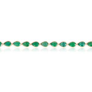Pulsera de tenis apilable con cierre de caja y esmeraldas auténticas de alta calidad, la más vendida, para bodas unisex, joyería de oro amarillo de 14 quilates - Product Image 3