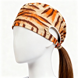 New Nurse Hat <b>Scrub</b> <b>Caps</b> Floral Bouffant Sanitary With Sweatband Cartoon Printing Nursing Hat <b>Scrub</b> Hat - Product Image 4