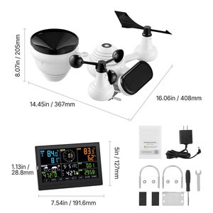 Stazione Meteo Wi-Fi 7-in-1 a Energia Solare con Display VA da 7,5 Pollici, Sensore Wireless per Interni ed Esterni, Monitor Ambientale Domestico - Product Image 6