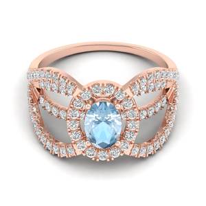 Anillos de Compromiso REYES con Aguamarina de 0.75 Quilates para Mujer, Oro Amarillo Sólido de 14K, Certificado IGI, Joyería Fina para Bodas - Product Image 6