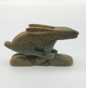 Smooth greenish-grey soapstone swan sculpture showcasing minimalist art carving, available at wholesale prices. - Product Image 3