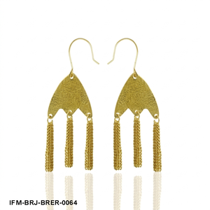Pendientes Colgantes Abstractos de Latón Hechos a Mano para Mujer Cristiana, con Borlas de Cadena de Concha de Huevo Rota y Acabado Chapado en Oro, Ideales para Fiestas - Product Image 4