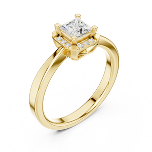 Joyas Beadazzled 14K Oro Con Moissanite Diamante Propuesta Clásica Estilo - Product Image 2