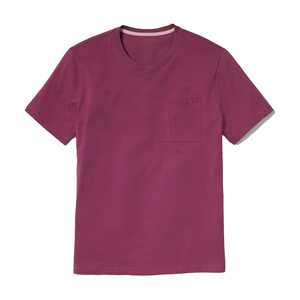 T-shirts pour hommes de couleur unie avec poche avant, personnalisation de marque, style tendance, coutures renforcées. - Product Image 3