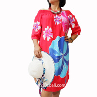 En gros Alot Quotidien Vêtements Femmes Mode Poncho Robe Rayonne Main Peinture avec Fleur Directe De Bali Batik Main Peinture