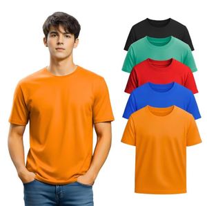 เสื้อยืดคอกลมแขนสั้นผู้ชาย ผ้าฝ้าย สีพื้น ทรงปกติ ระบายอากาศได้ดี ผ้าถัก ทอเรียบ - Product Image 2