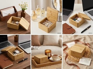 กล่องใส่เครื่องประดับไม้ไผ่ทรงสี่เหลี่ยมผืนผ้า WeWood รุ่นวินเทจ สลักลาย ขนาด 9x9 ซม. ฝาปิดแม่เหล็ก กล่องเก็บของรักษ์โลก รุ่น WW-JB-005 เวียดนาม - Product Image 4