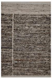 Tapis en laine tissé à la main à texture ondulée, motif galets, moderne, beige et marron, pour salon - Product Image 5