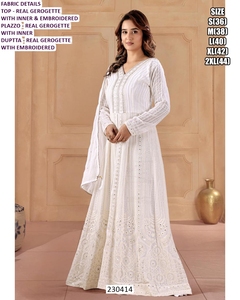 <b>Emerald</b> Noor Anarkali Bandhani Embroidered Dupatta Quick Dry Traditional Floor-Length Women's Party <b>Dress</b> for Diwali - Product Image 1