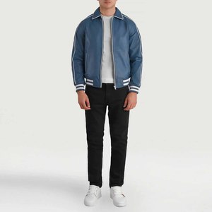 Chaqueta de Cuero Vacuno para Hombre, Estilo Urbano, Color Sólido, Cómoda, Transpirable, Ecológica, Resistente al Viento, Superventas - Product Image 3