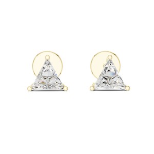 Excelentes Pendientes de Oro Sólido de 14K con Corte Trillón de 1 Quilate Cada Uno, Pendientes de Moda para Mujer, Joyería con Diamantes Cultivados en Laboratorio IGI - Product Image 4
