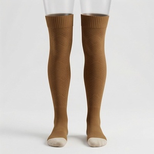 Knee High <b>Socks</b> Solid Color Breathable Spandex Polyester Knitted Casual Wear Autumn Style Adult Women's <b>Socks</b> - Product Image 1