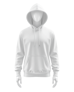 Sweat-shirt à capuche unisexe blanc, coupe ample, en molleton, décontracté, avec poche avant, pour l'hiver, 100% coton, respirant, streetwear - Product Image 2
