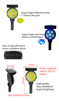 Feu de signalisation solaire premium SWLN8-HL - Portée 1000m, Profondeur 350mm, 3 modes de clignotement, Double alimentation, Protection IP66, LED réfléchissante diamant