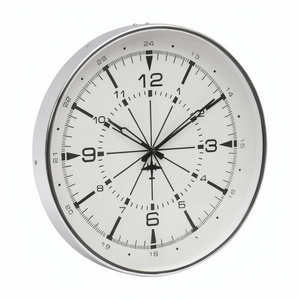 Modern Minimalist Hanging Quartz Analog <b>Silent</b> <b>Wall</b> <b>Clock</b> with Light Grey Silver Finish for Apartment Living Room - Product Image 1