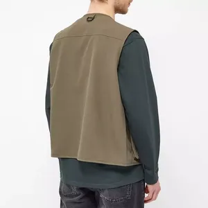 Chaleco de Trabajo Transpirable de Lona para Hombre, Cierre de Cremallera, Múltiples Bolsillos, Color Sólido, Estilo Primavera - Product Image 5