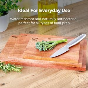Planche à découper rectangulaire en bois, épaisse, robuste, compatible couteaux, surface lisse, idéale pour la découpe quotidienne, le service et la préparation culinaire - Product Image 4