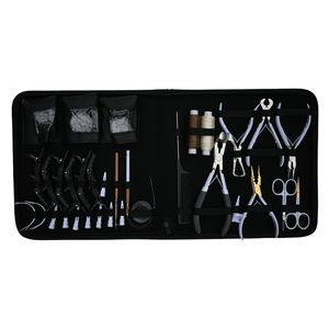 Hair Extension Tool Kit with <b>Tape</b>-In Applicator Keratin Bond Cutter Beads Removal Tool <b>Loop</b> <b>Hook</b> Tool <b>and</b> Salon Styling Set - Product Image 1