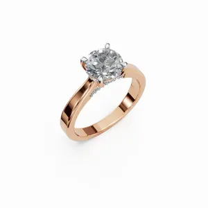 Anillo de Diamantes Redondos Cultivados en Laboratorio, Oro Rosa de 18K, Certificación IGI, Claridad VVS, Joyería de Lujo para Mujer de 33 Piezas - Product Image 5
