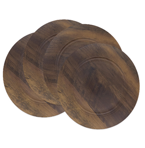 Assiette de présentation en bois pour table de mariage, personnalisée, prix abordable, livraison rapide et assiette à dîner en bois - Product Image 4
