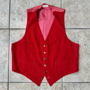 Traditional Vibrant <b>Red</b> 100% Wool Scottish Kilt Vest <b>Waistcoat</b> for <b>Mens</b> Highland Wedding Accessories - Product Image 1