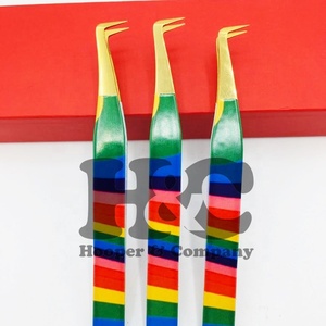 Pinzas para Extensión de Pestañas de Volumen, Diseño Plano con Punta Dorada, Alta Calidad, Sostenibles, con Logotipo de Mink - Product Image 6